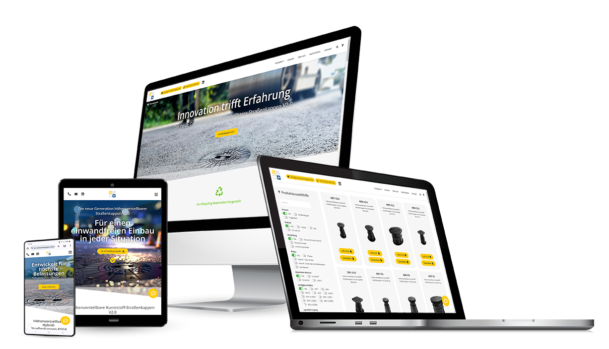 Website G+W Armaturen op desktop, tablet en mobiel