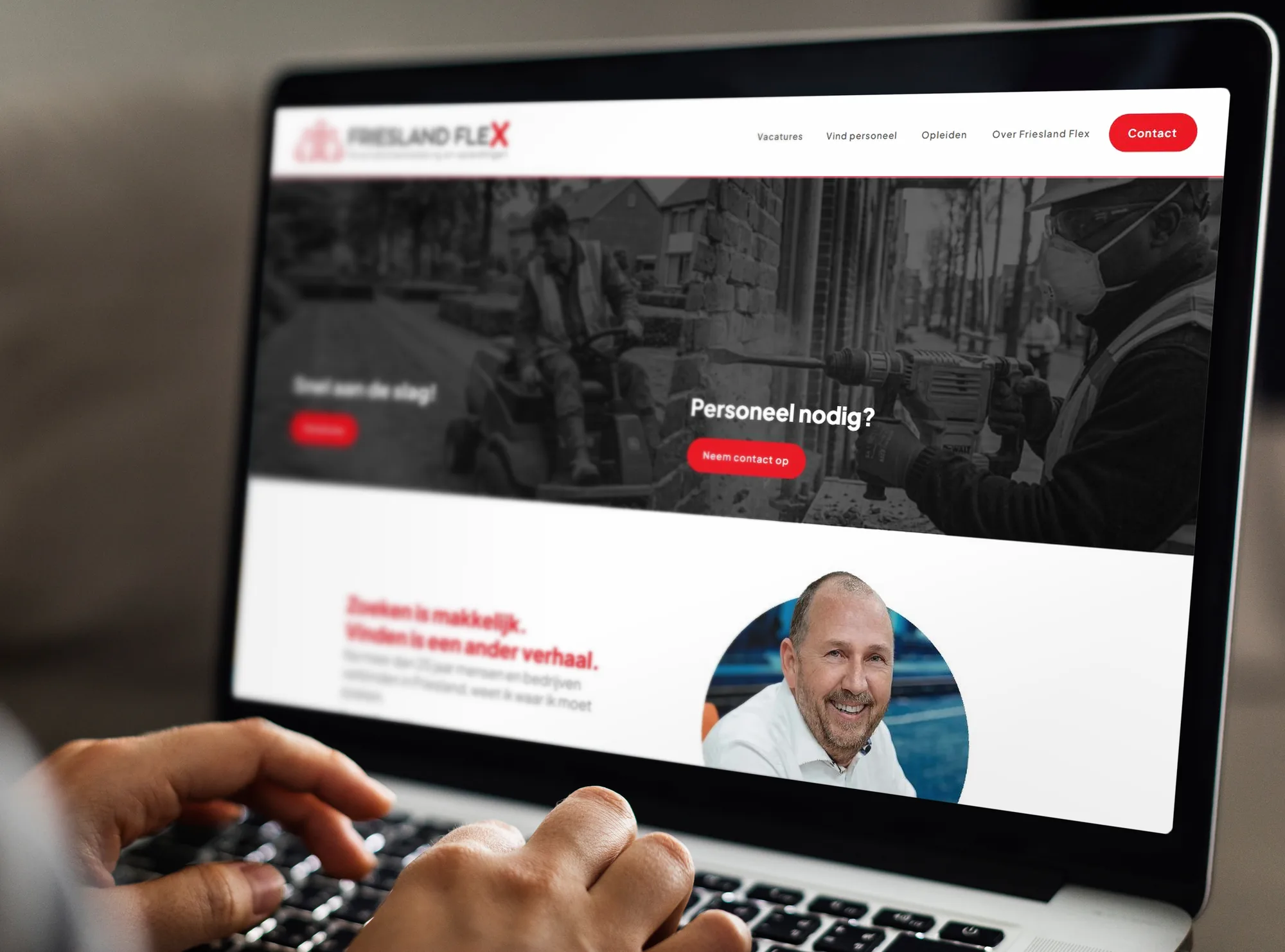 Website Friesland Flex op een laptop